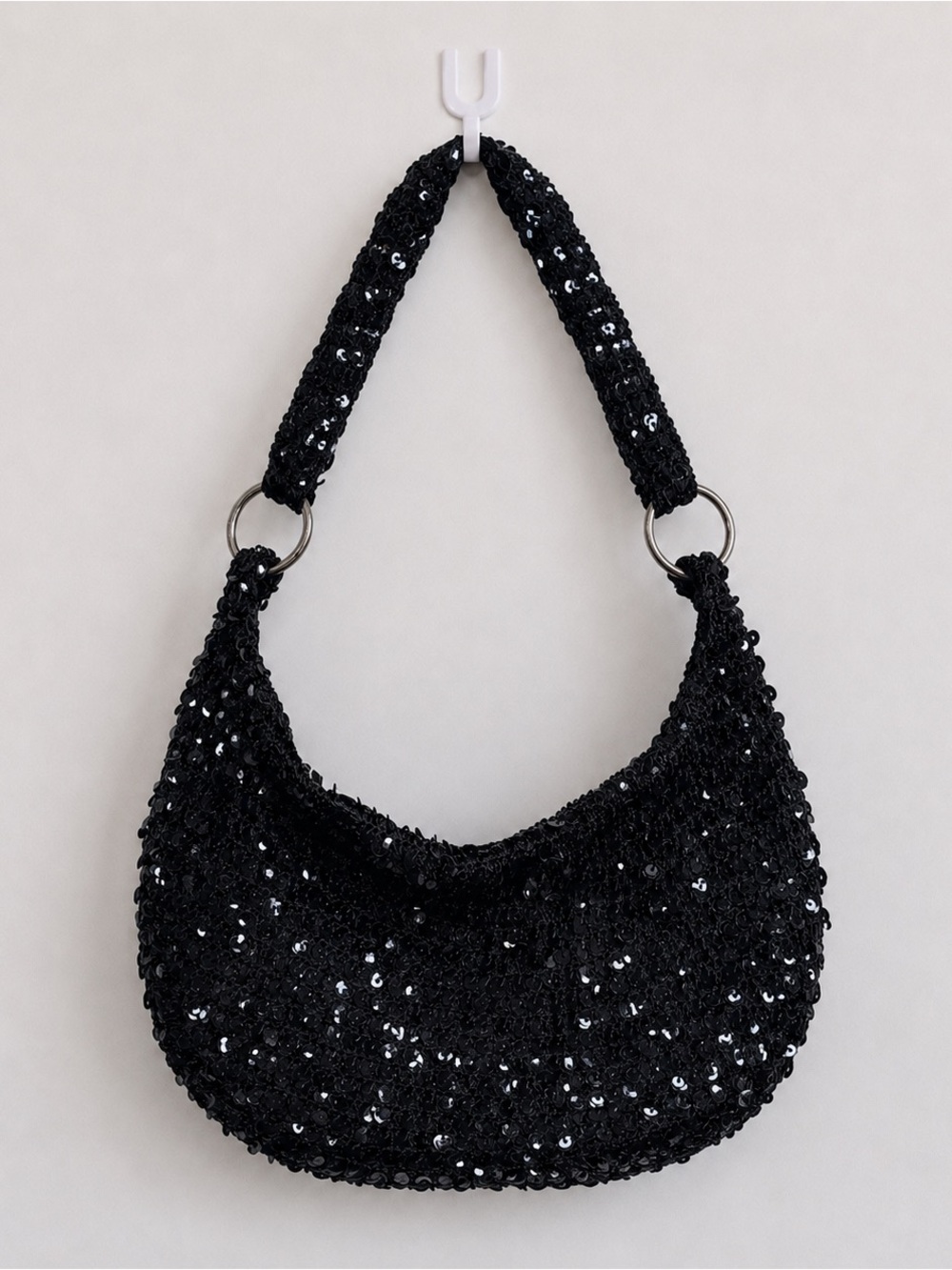 Y2K Sequin and Beaded Shoulder Bag